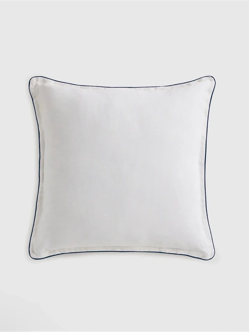 Quince European Linen  Euro Pillow Sham with Navy Piping 26x26